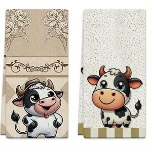 Cow Print Kitchen Towels - Set of 2